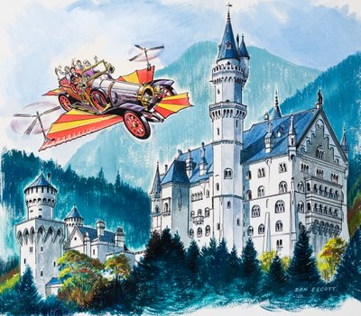 バイエルン・アルプスのノイシュヴァンシュタインを通過するチキ・チキ・バン・バン 作： Dan Escott