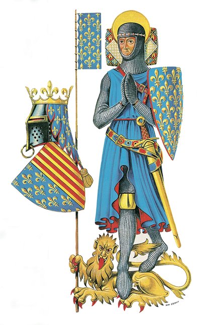 最後の2回の十字軍の指導者であり、フランスの偉大な王の一人であるルイ9世（1226-70年） 作： Dan Escott