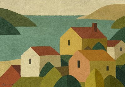 のどかな海岸沿いの村 作： Dan Hobday
