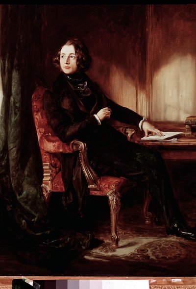 作家チャールズ・ディケンズの肖像 作： Daniel Maclise
