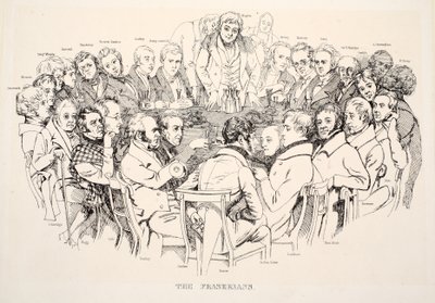 Fraserians、パブ。 1835年（彫刻） 作： Daniel Maclise