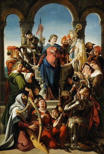 騎士道の精神、1845年頃（キャンバスに油彩） 作： Daniel Maclise