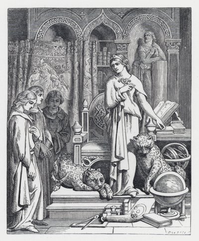 テニソンの詩「The Princess」の挿絵（エングレービング 作： Daniel (after) Maclise