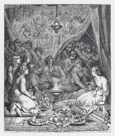 テニソンの詩「The Princess」の挿絵（エングレービング 作： Daniel (after) Maclise