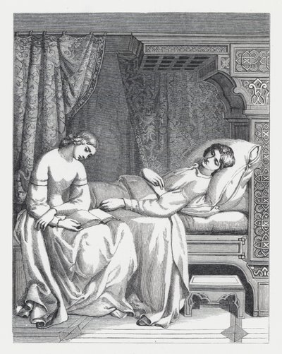 テニソンの詩「The Princess」の挿絵（エングレービング 作： Daniel (after) Maclise