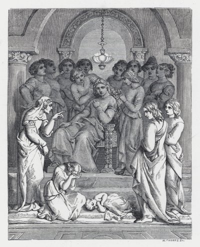 テニソンの詩「The Princess」の挿絵（エングレービング 作： Daniel (after) Maclise