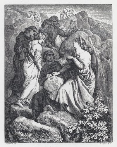 テニソンの詩「The Princess」の挿絵（エングレービング 作： Daniel (after) Maclise