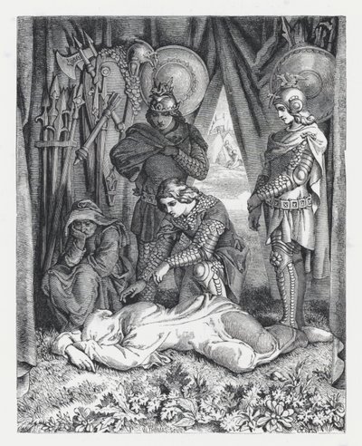 テニソンの詩「The Princess」の挿絵（エングレービング 作： Daniel (after) Maclise