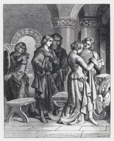 テニソンの詩「The Princess」の挿絵（エングレービング 作： Daniel (after) Maclise