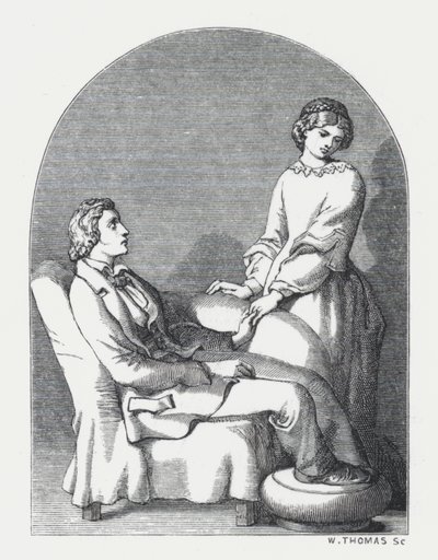テニソンの詩「The Princess」の挿絵（エングレービング 作： Daniel (after) Maclise
