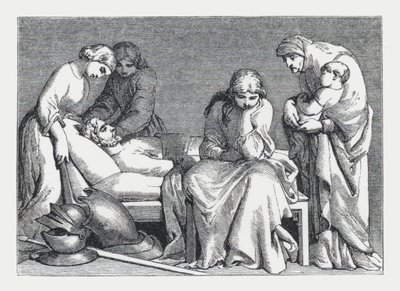 テニソンの詩「The Princess」の挿絵（エングレービング 作： Daniel (after) Maclise