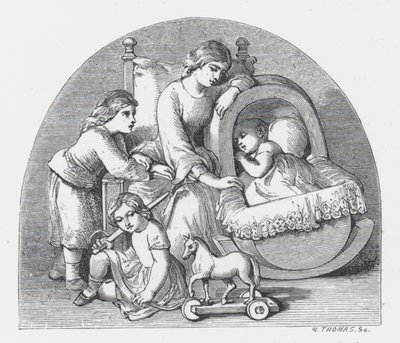 テニソンの詩「The Princess」の挿絵（エングレービング 作： Daniel (after) Maclise