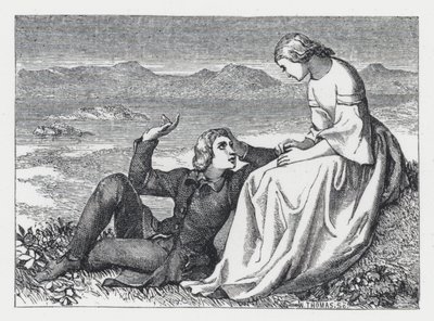 テニソンの詩「The Princess」の挿絵（エングレービング 作： Daniel (after) Maclise