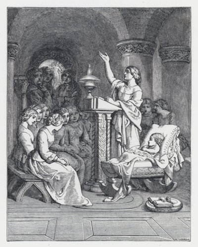 テニソンの詩「The Princess」の挿絵（エングレービング 作： Daniel (after) Maclise
