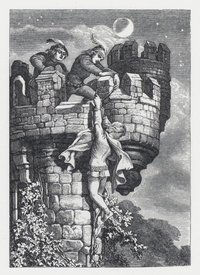 テニソンの詩「The Princess」の挿絵（エングレービング 作： Daniel (after) Maclise