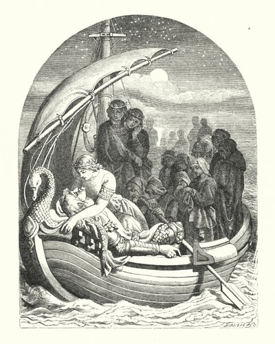 アーサー王の詩」（彫刻 作： Daniel (after) Maclise