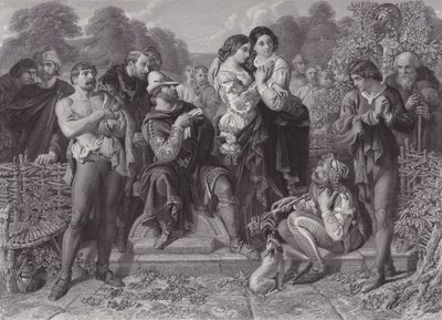 オーランドとレスラー「お気に召すまま」(刻印) 作： Daniel (after) Maclise