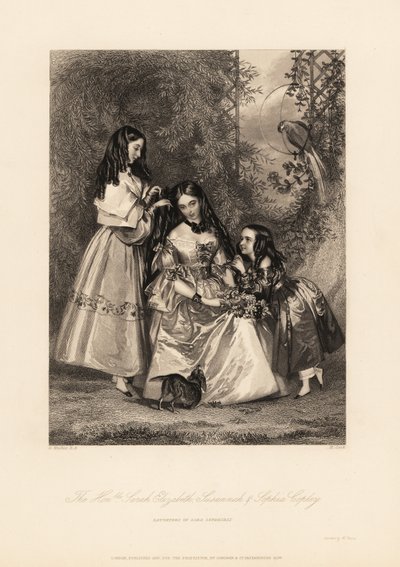 ジョン・コプリーの娘、サラ・エリザベス、スザンナ、ソフィア・コプリー 作： Daniel (after) Maclise