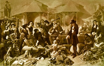 デプトフォードドックヤードのピーター大王 作： Daniel 1806 70 Maclise