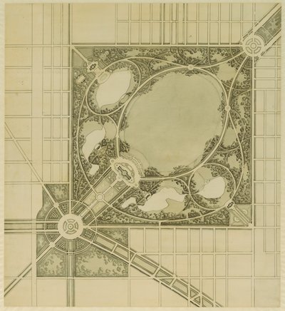 シカゴの計画、プレート 62、提案された公園の計画、1909 年。 作： Daniel Burnham