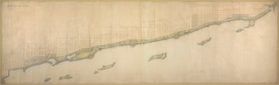 Plan of Chicago 1909 のプレート 50 B: 南のシカゴ アベニューからウィルメットまでの湖岸... 作： Daniel Burnham