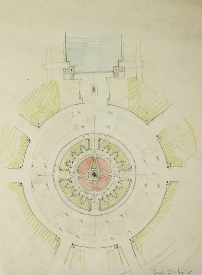 ポトマック ラウンド ポイント、ワシントン D.C.、プラン スケッチ、1909 年。 作： Daniel Burnham