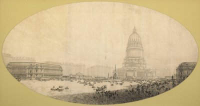 提案されたシビック センター スクエア、シカゴの計画、1909 年。 作： Daniel Burnham