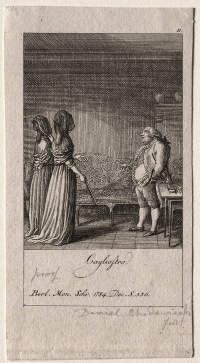 カリオストロ、1784年。 作： Daniel Nikolaus Chodowiecki