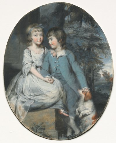 Cropley Ashley-Cooper後の6人目の姉妹とShaftesburyの伯爵...、c。 1776年。 作： Daniel Gardner