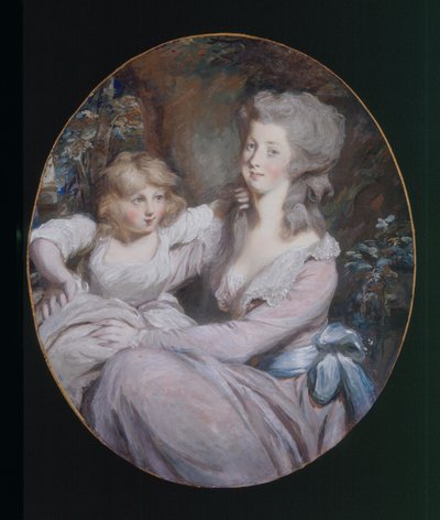 マーガレット「ペギー」アーノルドと娘ソフィア、1787年頃 作： Daniel Gardner