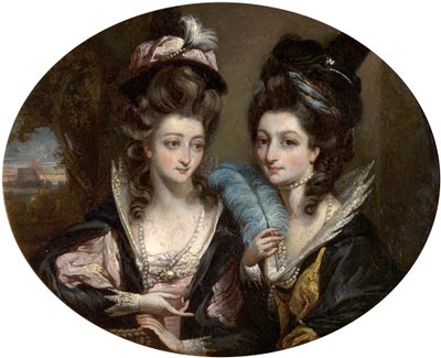 ウィンザーの陽気な妻としてのグウィン夫人とバンバリー夫人、1779年頃 作： Daniel Gardner