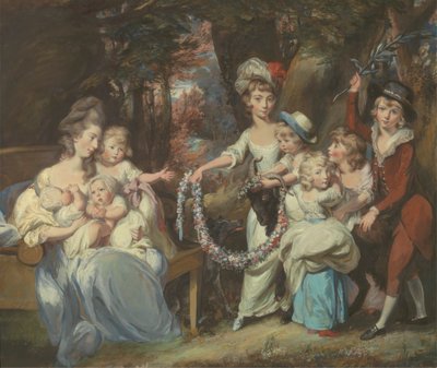 Justinian Casamajor 夫人と 8 人の子供たち 作： Daniel Gardner