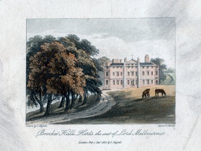 1817年、メルボルン卿の本拠地、ハーツ、ブロケットホール。 作： Daniel Havell
