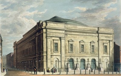 1812年、1826年にベンジャミンワイアットが設計したロンドンのシアターロイヤル、ドルリーレーン 作： Daniel Havell