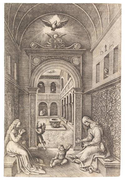 聖アンナと聖母子、c。 1500。 作： Daniel Hopfer the Elder