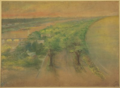 Plan of Chicago 1909 のプレート 50 A: シカゴ。 市に向かって北西に見える南海岸の提案された公園の眺め。 作： Daniel Hudson Burnham