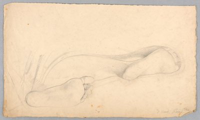 デッサン、一対の足の裏、1840年 作： Daniel Huntington