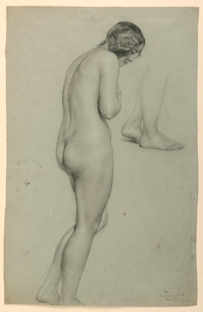 素描、女性ヌード、1858年 作： Daniel Huntington