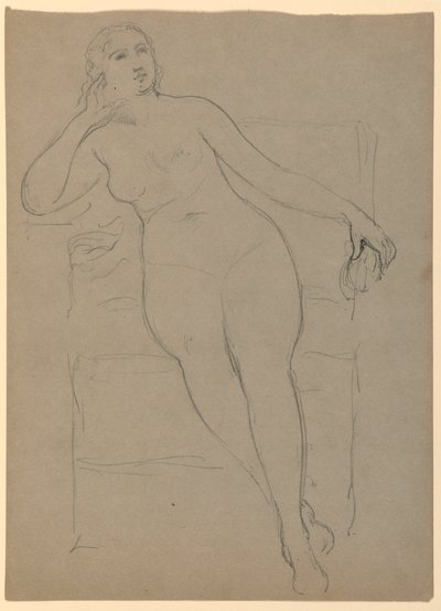 ドローイング《座る女性ヌード》1870-80年 作： Daniel Huntington
