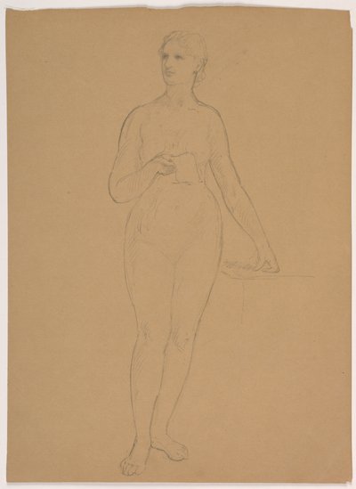 ドローイング《立つ女性ヌード》1850-60年 作： Daniel Huntington