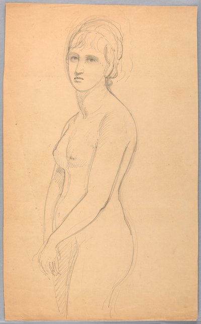 ドローイング《立つ女性ヌード》1860-70年 作： Daniel Huntington