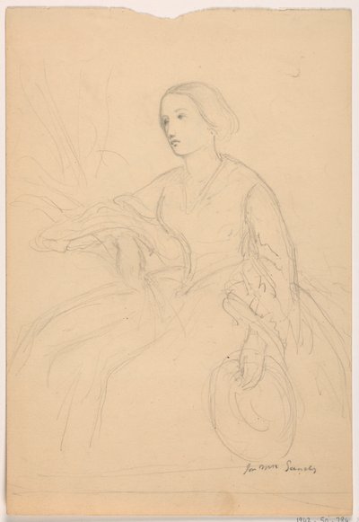 シェパード・ガンディ夫人座像、裏面：シェパード・ガンディ夫人座像、1859年 作： Daniel Huntington
