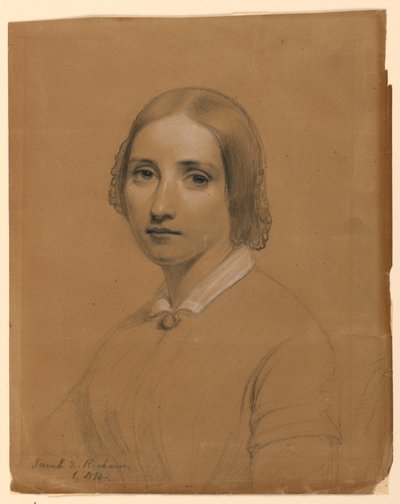 デッサン、サラ・E・リチャーズ、シスター、1841年 作： Daniel Huntington
