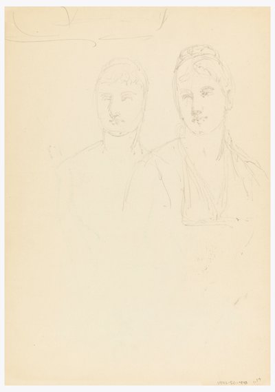 素描、ベラ・ウォーシャムの肖像画のためのスケッチ、1878年 作： ダニエル・ハンティントン