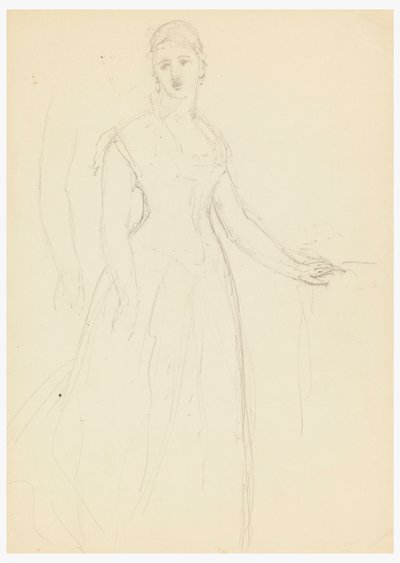 素描、ベラ・ウォーシャムの肖像画のためのスケッチ、1878年 作： Daniel Huntington