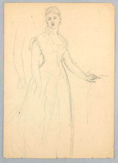 素描、ベラ・ウォーシャムの肖像画のためのスケッチ、1878年 作： Daniel Huntington