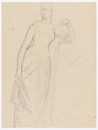 素描、ベラ・ウォーシャム夫人の肖像画のためのスケッチ、1878年 作： Daniel Huntington