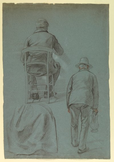 図面、シェパード・ガンディ夫人のためのスカート・ドレープ、1859年 作： Daniel Huntington