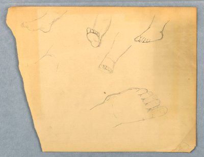 素描《子供の左足の習作》1845-55年 作： Daniel Huntington