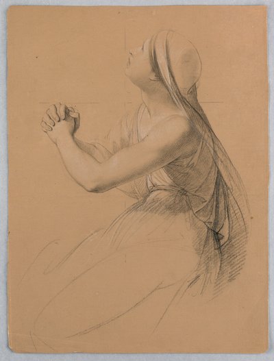 デッサン、「tの交わり」のための習作、1844年 作： Daniel Huntington